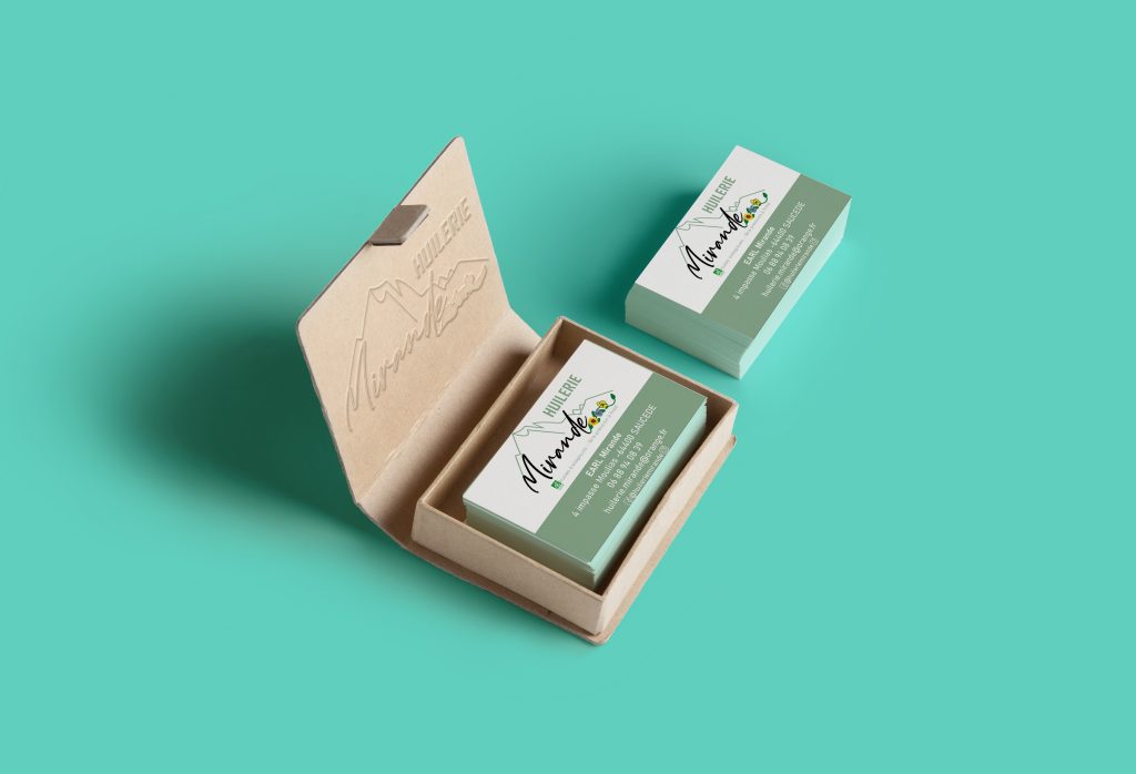 Cartes de visite huilerie Mirande